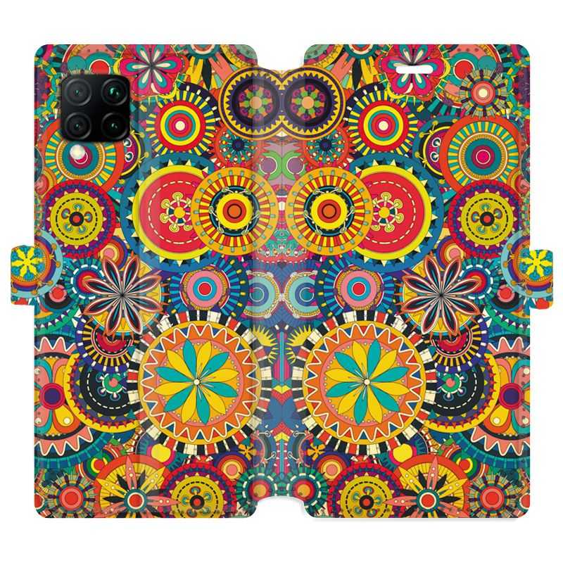 Housse cuir portefeuille pour Huawei P40 Lite Psychedelic Roue