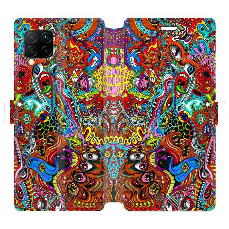 Housse cuir portefeuille pour Huawei P40 Lite Psychedelic Yeux