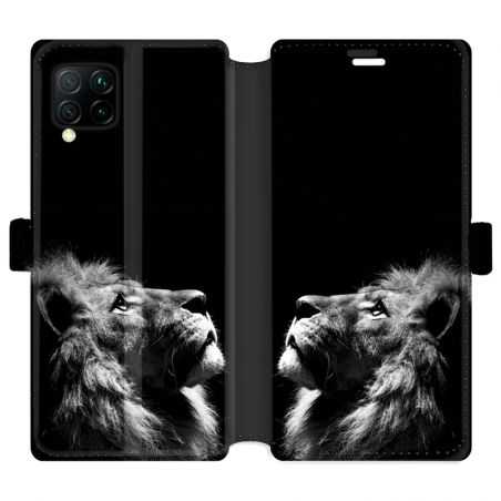 Housse cuir portefeuille pour Huawei P40 Lite roi lion