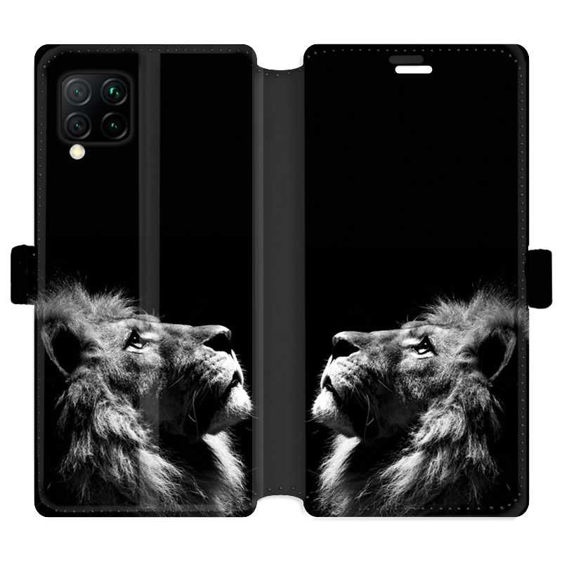 Housse cuir portefeuille pour Huawei P40 Lite roi lion