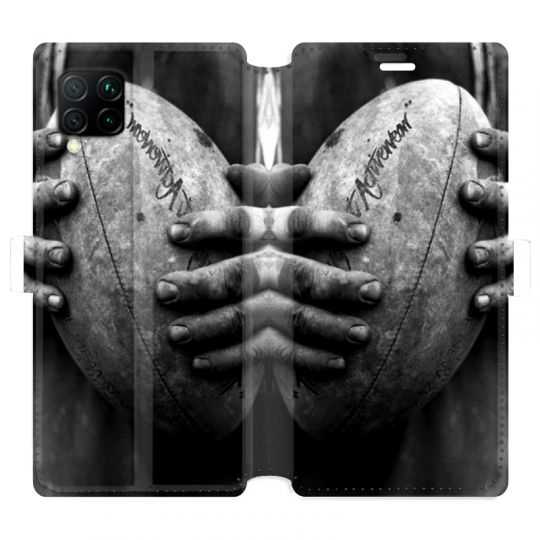 Housse cuir portefeuille pour Huawei P40 Lite Rugby ballon vintage