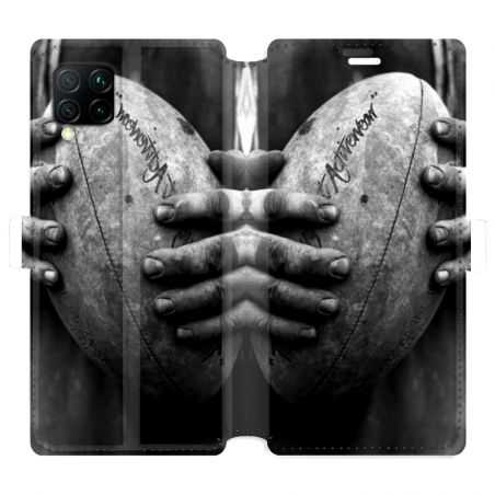 Housse cuir portefeuille pour Huawei P40 Lite Rugby ballon vintage