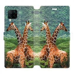 Housse cuir portefeuille pour Huawei P40 Lite savane Girafe Duo
