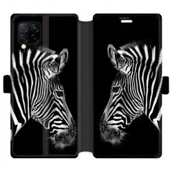 Housse cuir portefeuille pour Huawei P40 Lite savane Zebra