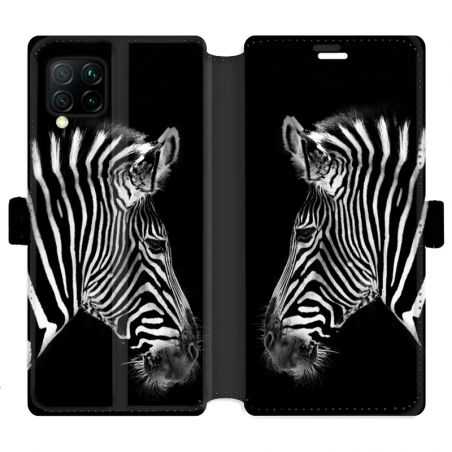 Housse cuir portefeuille pour Huawei P40 Lite savane Zebra
