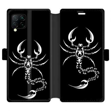 Housse cuir portefeuille pour Huawei P40 Lite scorpion