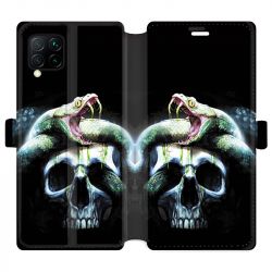 Housse cuir portefeuille pour Huawei P40 Lite serpent crane