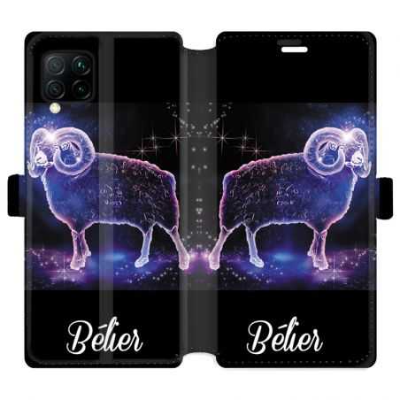 Housse cuir portefeuille pour Huawei P40 Lite signe zodiaque 2 Bélier