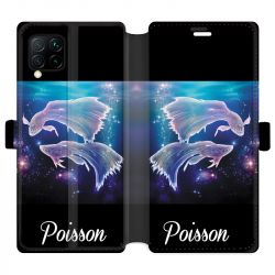 Housse cuir portefeuille pour Huawei P40 Lite signe zodiaque 2 Poisson