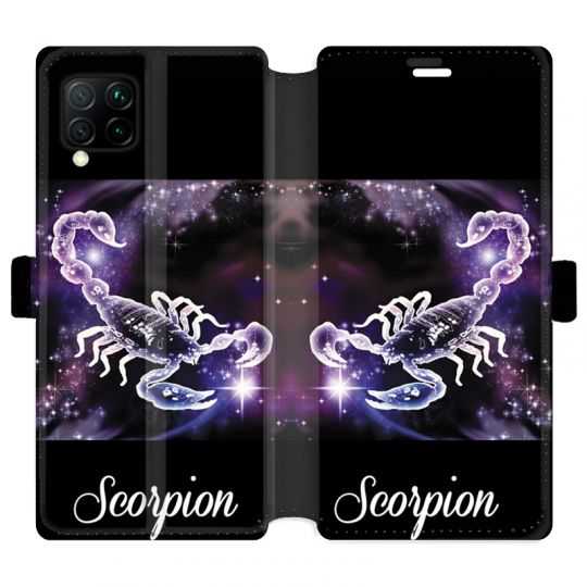 Housse cuir portefeuille pour Huawei P40 Lite signe zodiaque 2 Scorpion