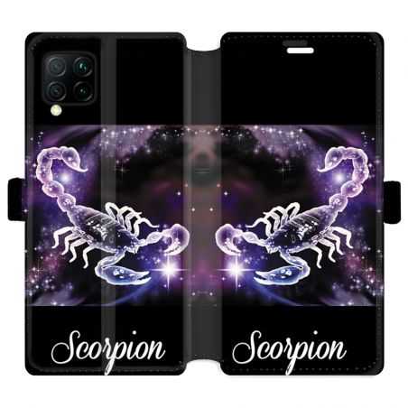 Housse cuir portefeuille pour Huawei P40 Lite signe zodiaque 2 Scorpion