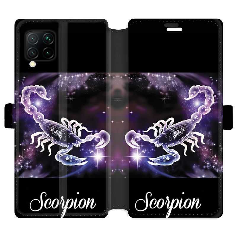 Housse cuir portefeuille pour Huawei P40 Lite signe zodiaque 2 Scorpion