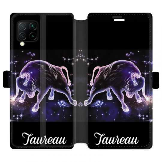 Housse cuir portefeuille pour Huawei P40 Lite signe zodiaque 2 Taureau