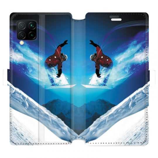 Housse cuir portefeuille pour Huawei P40 Lite Snowboard saut