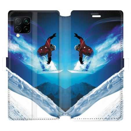 Housse cuir portefeuille pour Huawei P40 Lite Snowboard saut