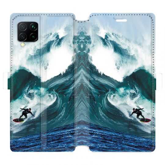 Housse cuir portefeuille pour Huawei P40 Lite Surf vague