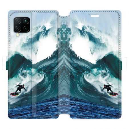 Housse cuir portefeuille pour Huawei P40 Lite Surf vague