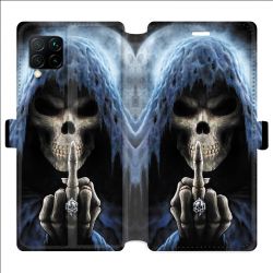 Housse cuir portefeuille pour Huawei P40 Lite tete de mort Doigt