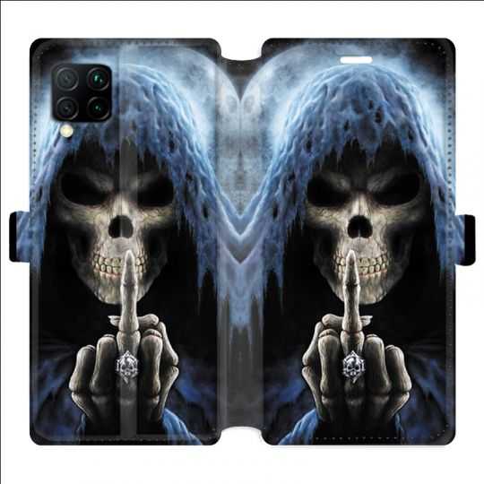 Housse cuir portefeuille pour Huawei P40 Lite tete de mort Doigt