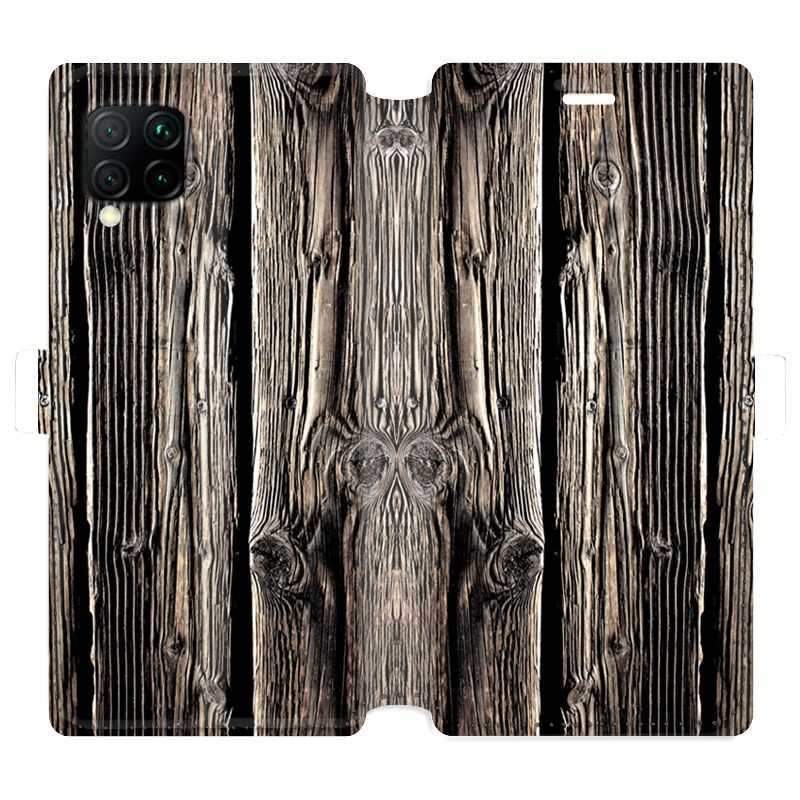 Housse cuir portefeuille pour Huawei P40 Lite Texture bois
