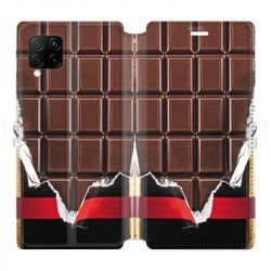 Housse cuir portefeuille pour Huawei P40 Lite Trompe Oeil chocolat