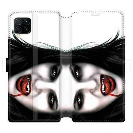 Housse cuir portefeuille pour Huawei P40 Lite Vampire blanc