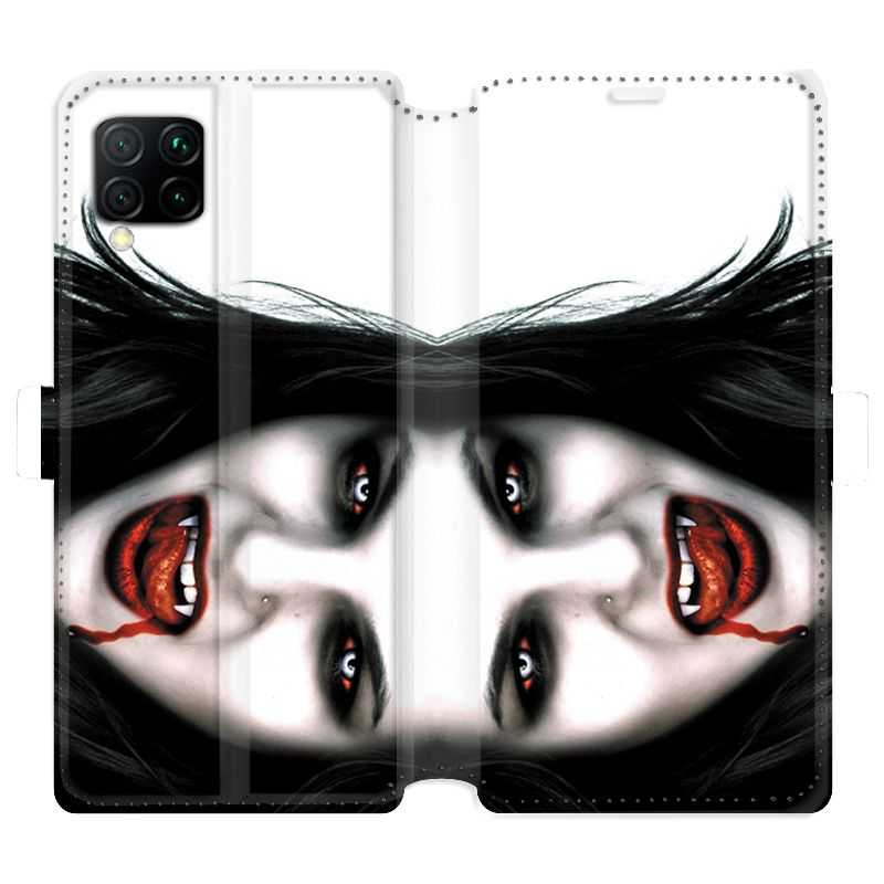Housse cuir portefeuille pour Huawei P40 Lite Vampire blanc