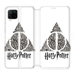 Housse cuir portefeuille pour Huawei P40 Lite WB License harry potter pattern triangle Blanc
