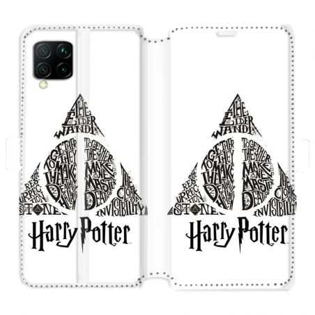 Housse cuir portefeuille pour Huawei P40 Lite WB License harry potter pattern triangle Blanc