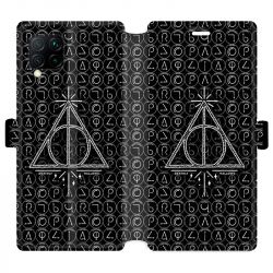 Housse cuir portefeuille pour Huawei P40 Lite WB License harry potter pattern triangle noir