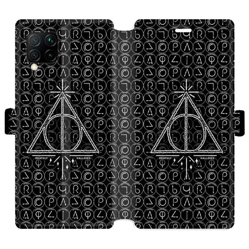 Housse cuir portefeuille pour Huawei P40 Lite WB License harry potter pattern triangle noir
