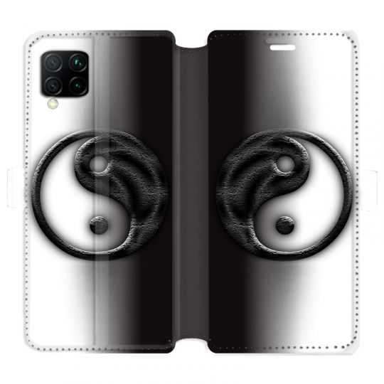 Housse cuir portefeuille pour Huawei P40 Lite Yin Yang 3d