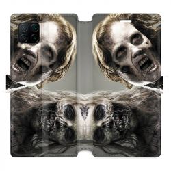 Housse cuir portefeuille pour Huawei P40 Lite Zombie blanc