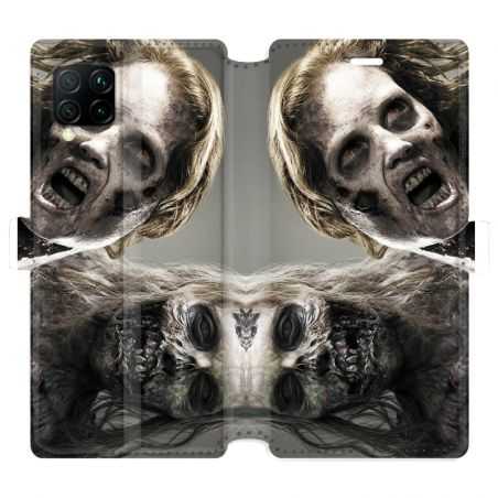 Housse cuir portefeuille pour Huawei P40 Lite Zombie blanc