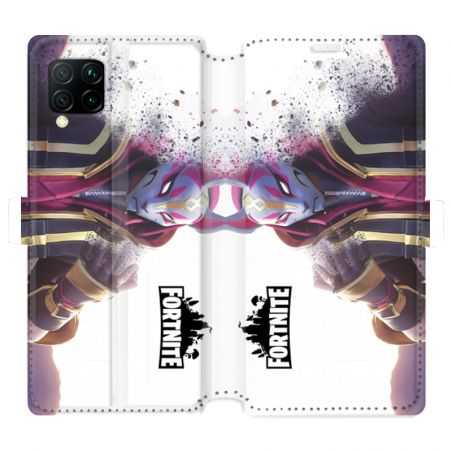 Housse cuir portefeuille pour Huawei P40 Lite Fortnite Blanc