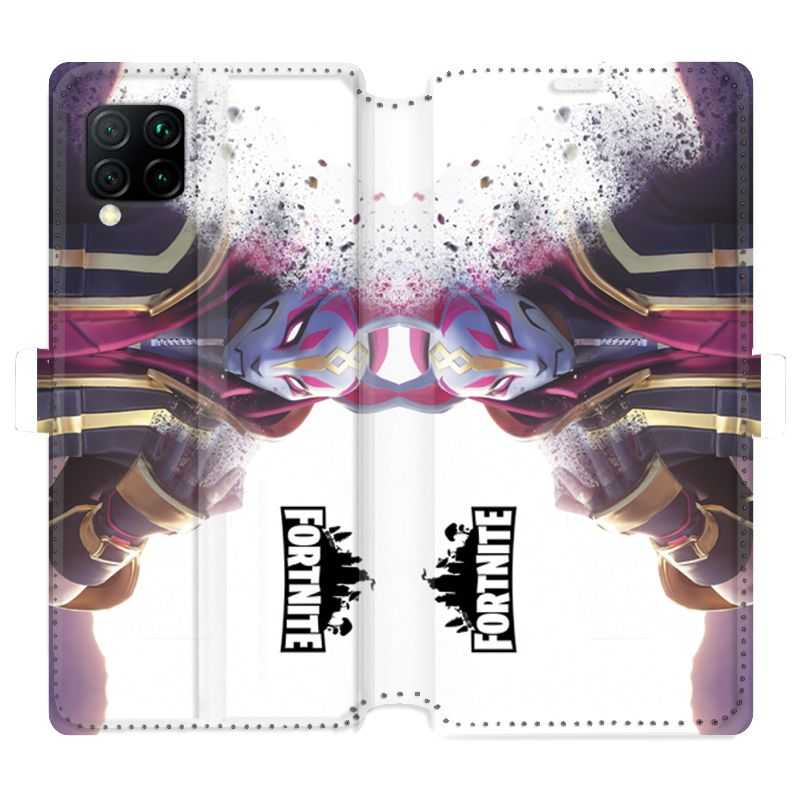 Housse cuir portefeuille pour Huawei P40 Lite Fortnite Blanc