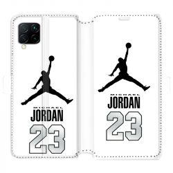 Housse cuir portefeuille pour Huawei P40 Lite Jordan 23 Blanc