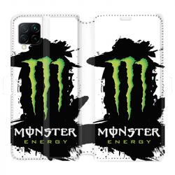 Housse cuir portefeuille pour Huawei P40 Lite Monster Energy tache