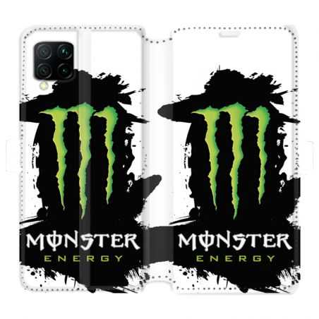 Housse cuir portefeuille pour Huawei P40 Lite Monster Energy tache