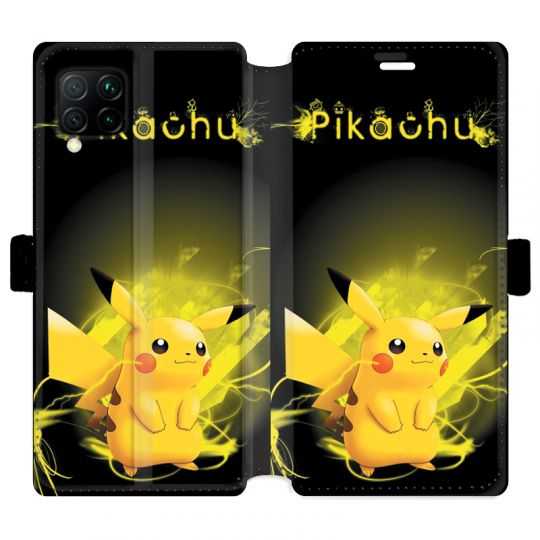 Housse cuir portefeuille pour Huawei P40 Lite Pokemon Pikachu eclair