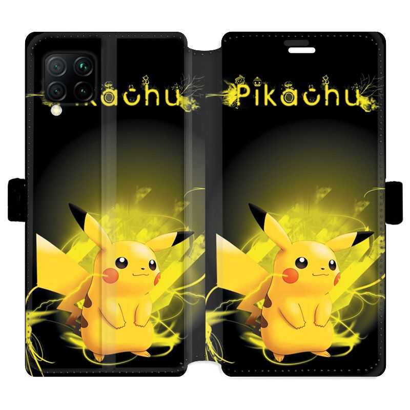 Housse cuir portefeuille pour Huawei P40 Lite Pokemon Pikachu eclair