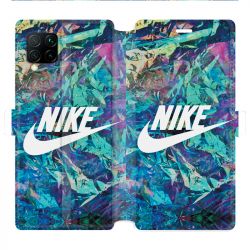 Housse cuir portefeuille pour Huawei P40 Lite Nike Turquoise
