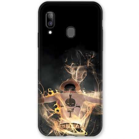 Coque pour Samsung Galaxy A20e Manga One Piece Ace noir