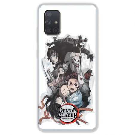 Coque pour Samsung Galaxy A51 Manga demon Slayer Blanc
