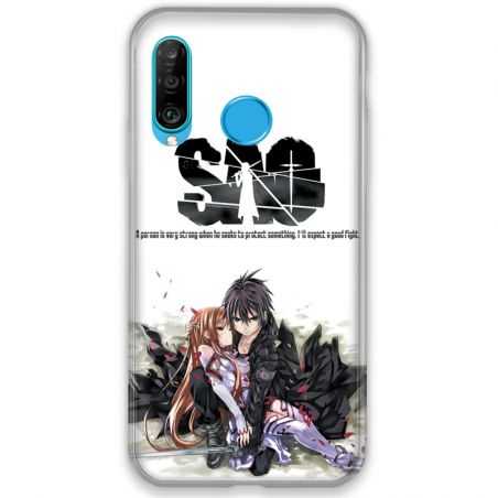 Coque pour Huawei P30 LITE Manga SAO sword Art Online blanc