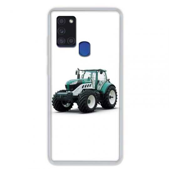 Coque pour Samsung Galaxy A21S Agriculture Tracteur Blanc