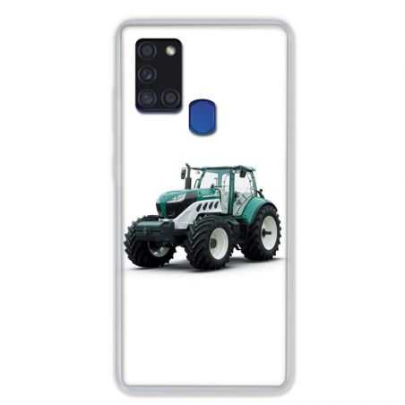 Coque pour Samsung Galaxy A21S Agriculture Tracteur Blanc