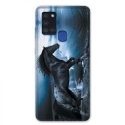 Coque pour Samsung Galaxy A21S Cheval Noir