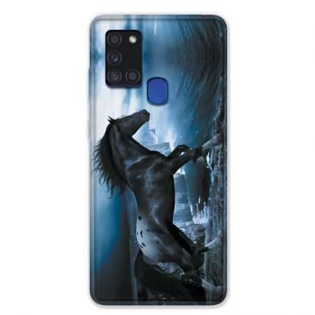 Coque pour Samsung Galaxy A21S Cheval Noir