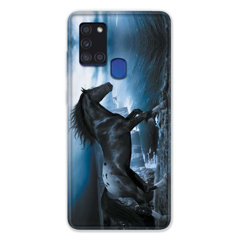 Coque pour Samsung Galaxy A21S Cheval Noir
